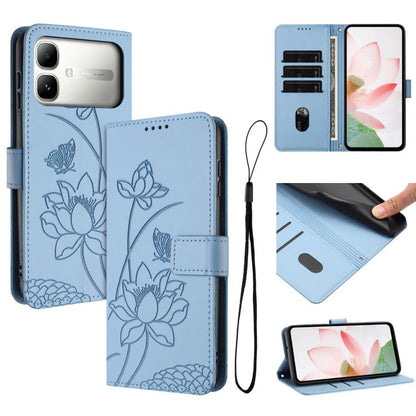 Lotus Embossed Leather Phone Case with Lanyard, For Infinix GT 50 Pro 5G, For Infinix Hot 70 5G, For Infinix Note Edge 5G, For Infinix Smart 20 4G, For Infinix Note 60 / 60 Pro 5G, For Infinix Hot 60 4G / 60i 4G, For Infinix Hot 60 Pro+ 4G             ...