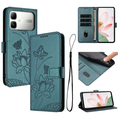 Lotus Embossed Leather Phone Case with Lanyard, For Infinix GT 50 Pro 5G, For Infinix Hot 70 5G, For Infinix Note Edge 5G, For Infinix Smart 20 4G, For Infinix Note 60 / 60 Pro 5G, For Infinix Hot 60 4G / 60i 4G, For Infinix Hot 60 Pro+ 4G             ...