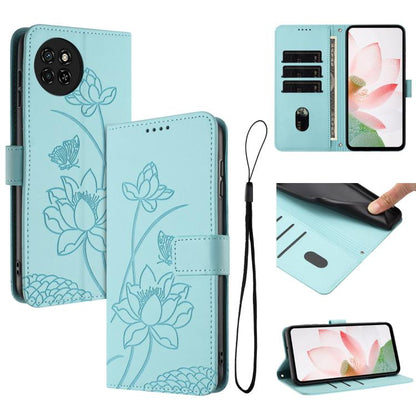 Lotus Embossed Leather Phone Case with Lanyard, For itel S23+, For itel S23