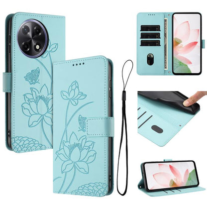 Lotus Embossed Leather Phone Case with Lanyard, For Tecno Camon 40 Pro 4G, For Tecno Camon 40 Premier, For Tecno Camon 40 4G, For Tecno Camon 40 Pro 5G, For Tecno Spark 30C 5G / Pop 9 5G, For Tecno Spark Go 1 / Go 2025 / Go 1S                          ...