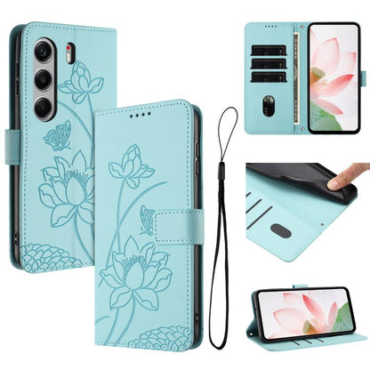 Lotus Embossed Leather Phone Case with Lanyard, For Tecno Camon 40 Pro 4G, For Tecno Camon 40 Premier, For Tecno Camon 40 4G, For Tecno Camon 40 Pro 5G, For Tecno Spark 30C 5G / Pop 9 5G, For Tecno Spark Go 1 / Go 2025 / Go 1S                          ...