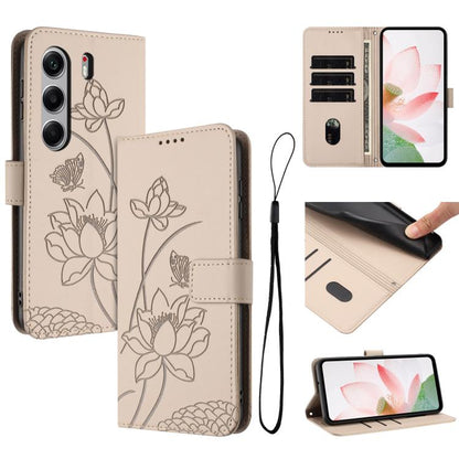 Lotus Embossed Leather Phone Case with Lanyard, For Tecno Camon 40 Pro 4G, For Tecno Camon 40 Premier, For Tecno Camon 40 4G, For Tecno Camon 40 Pro 5G, For Tecno Spark 30C 5G / Pop 9 5G, For Tecno Spark Go 1 / Go 2025 / Go 1S                          ...