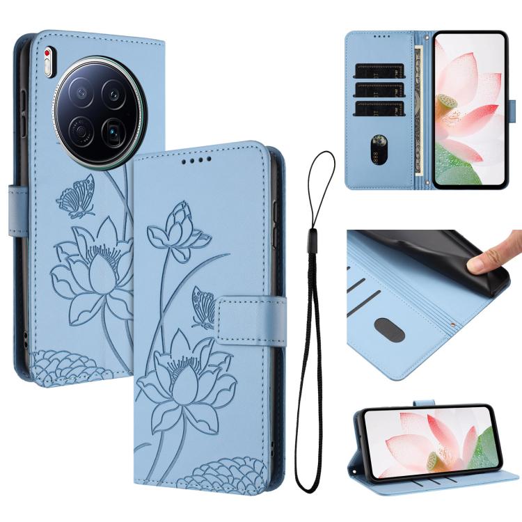 Lotus Embossed Leather Phone Case with Lanyard, For Tecno Camon 40 Pro 4G, For Tecno Camon 40 Premier, For Tecno Camon 40 4G, For Tecno Camon 40 Pro 5G, For Tecno Spark 30C 5G / Pop 9 5G, For Tecno Spark Go 1 / Go 2025 / Go 1S                          ...