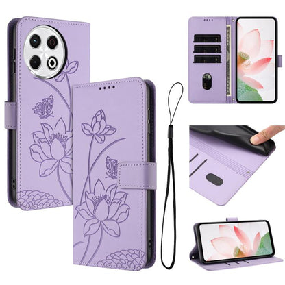 Lotus Embossed Leather Phone Case with Lanyard, For Tecno Camon 40 Pro 4G, For Tecno Camon 40 Premier, For Tecno Camon 40 4G, For Tecno Camon 40 Pro 5G, For Tecno Spark 30C 5G / Pop 9 5G, For Tecno Spark Go 1 / Go 2025 / Go 1S                          ...