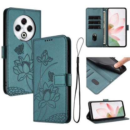 Lotus Embossed Leather Phone Case with Lanyard, For Tecno Camon 40 Pro 4G, For Tecno Camon 40 Premier, For Tecno Camon 40 4G, For Tecno Camon 40 Pro 5G, For Tecno Spark 30C 5G / Pop 9 5G, For Tecno Spark Go 1 / Go 2025 / Go 1S                          ...