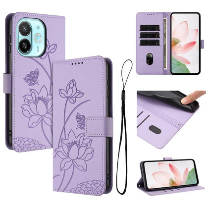 Lotus Embossed Leather Phone Case with Lanyard, For Tecno Camon 40 Pro 4G, For Tecno Camon 40 Premier, For Tecno Camon 40 4G, For Tecno Camon 40 Pro 5G, For Tecno Spark 30C 5G / Pop 9 5G, For Tecno Spark Go 1 / Go 2025 / Go 1S                          ...