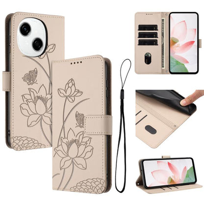 Lotus Embossed Leather Phone Case with Lanyard, For Tecno Camon 40 Pro 4G, For Tecno Camon 40 Premier, For Tecno Camon 40 4G, For Tecno Camon 40 Pro 5G, For Tecno Spark 30C 5G / Pop 9 5G, For Tecno Spark Go 1 / Go 2025 / Go 1S                          ...