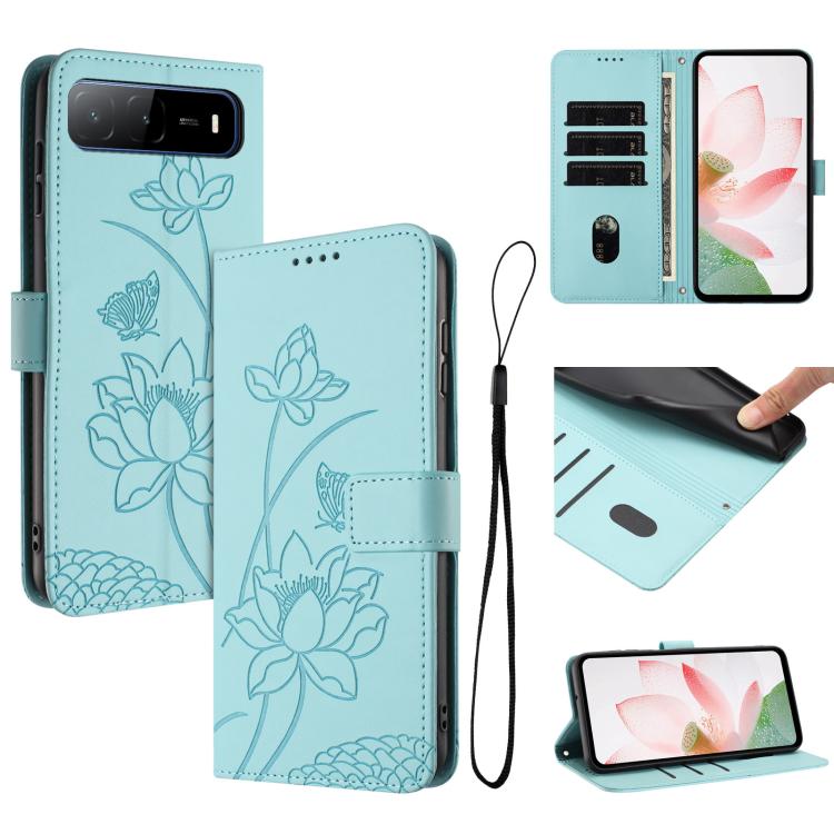 Lotus Embossed Leather Phone Case with Lanyard, For Tecno Camon 40 Pro 4G, For Tecno Camon 40 Premier, For Tecno Camon 40 4G, For Tecno Camon 40 Pro 5G, For Tecno Spark 30C 5G / Pop 9 5G, For Tecno Spark Go 1 / Go 2025 / Go 1S                          ...