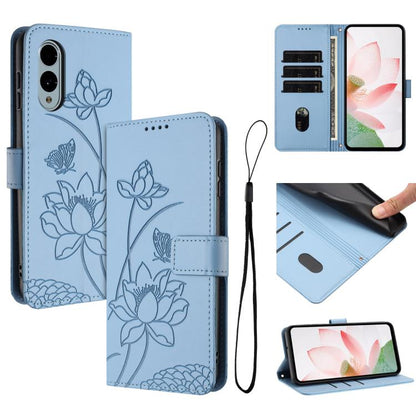 Lotus Embossed Leather Phone Case with Lanyard, For Fujitsu Arrows We3 / F-52G, For Fujitsu Arrows Alpha F-51F, For Fujitsu FCNT Rakuraku F-53E, For Fujitsu Arrows We2 F-52E, For Fujitsu Arrows We2 Plus F-51E, For Fujitsu Arrows WE F-51B