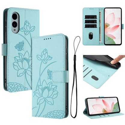 Lotus Embossed Leather Phone Case with Lanyard, For Fujitsu Arrows We3 / F-52G, For Fujitsu Arrows Alpha F-51F, For Fujitsu FCNT Rakuraku F-53E, For Fujitsu Arrows We2 F-52E, For Fujitsu Arrows We2 Plus F-51E, For Fujitsu Arrows WE F-51B