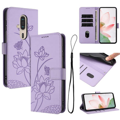 Lotus Embossed Leather Phone Case with Lanyard, For Fujitsu Arrows We3 / F-52G, For Fujitsu Arrows Alpha F-51F, For Fujitsu FCNT Rakuraku F-53E, For Fujitsu Arrows We2 F-52E, For Fujitsu Arrows We2 Plus F-51E, For Fujitsu Arrows WE F-51B