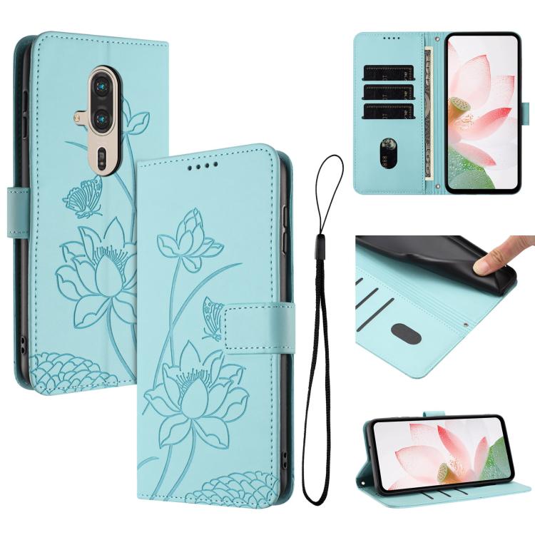 Lotus Embossed Leather Phone Case with Lanyard, For Fujitsu Arrows We3 / F-52G, For Fujitsu Arrows Alpha F-51F, For Fujitsu FCNT Rakuraku F-53E, For Fujitsu Arrows We2 F-52E, For Fujitsu Arrows We2 Plus F-51E, For Fujitsu Arrows WE F-51B