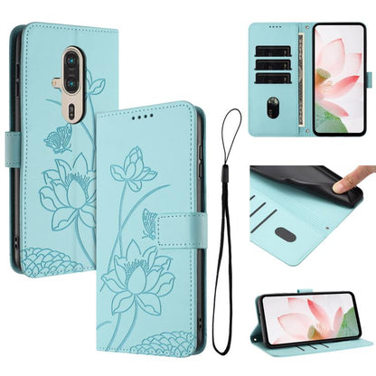 Lotus Embossed Leather Phone Case with Lanyard, For Fujitsu Arrows We3 / F-52G, For Fujitsu Arrows Alpha F-51F, For Fujitsu FCNT Rakuraku F-53E, For Fujitsu Arrows We2 F-52E, For Fujitsu Arrows We2 Plus F-51E, For Fujitsu Arrows WE F-51B