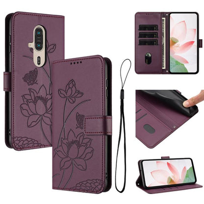 Lotus Embossed Leather Phone Case with Lanyard, For Fujitsu Arrows We3 / F-52G, For Fujitsu Arrows Alpha F-51F, For Fujitsu FCNT Rakuraku F-53E, For Fujitsu Arrows We2 F-52E, For Fujitsu Arrows We2 Plus F-51E, For Fujitsu Arrows WE F-51B