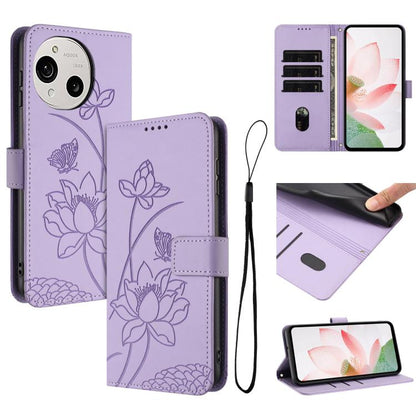 Lotus Embossed Leather Phone Case with Lanyard, For Sharp Aquos wish6, For Sharp Aquos R11, For Sharp Aquos R9 / R10, For Sharp Aquos wish5, For Sharp Aquos sense9, For Sharp Aquos wish4, For Sharp Aquos sense8, For Sharp Aquos wish3
