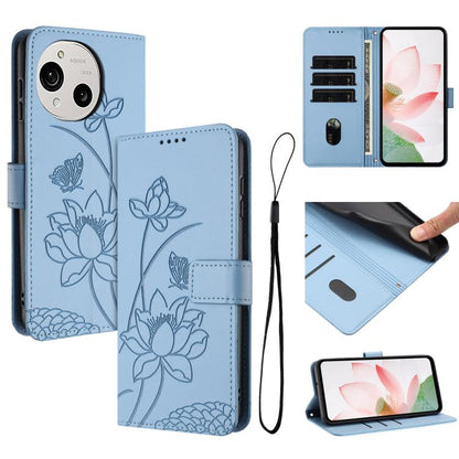 Lotus Embossed Leather Phone Case with Lanyard, For Sharp Aquos wish6, For Sharp Aquos R11, For Sharp Aquos R9 / R10, For Sharp Aquos wish5, For Sharp Aquos sense9, For Sharp Aquos wish4, For Sharp Aquos sense8, For Sharp Aquos wish3