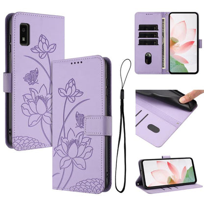 Lotus Embossed Leather Phone Case with Lanyard, For Sharp Aquos wish6, For Sharp Aquos R11, For Sharp Aquos R9 / R10, For Sharp Aquos wish5, For Sharp Aquos sense9, For Sharp Aquos wish4, For Sharp Aquos sense8, For Sharp Aquos wish3