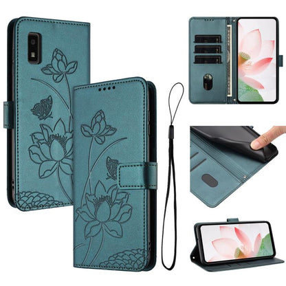 Lotus Embossed Leather Phone Case with Lanyard, For Sharp Aquos wish6, For Sharp Aquos R11, For Sharp Aquos R9 / R10, For Sharp Aquos wish5, For Sharp Aquos sense9, For Sharp Aquos wish4, For Sharp Aquos sense8, For Sharp Aquos wish3