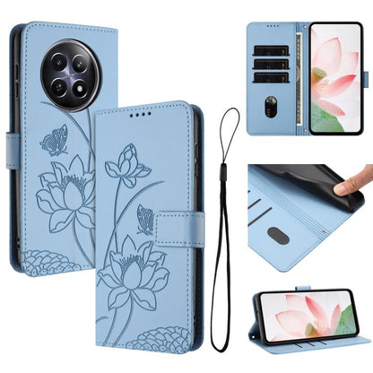Lotus Embossed Leather Phone Case with Lanyard, For Realme 14 Pro Global, For Realme 12 5G / 13 5G / 12x 5G Global, For Realme C63 / C61 / Note 60, For Realme 13+ 5G Global, For Realme 12+ 5G / 12 4G / P1 5G Global, For Realme C67 4G Global / 12 Lite 4...