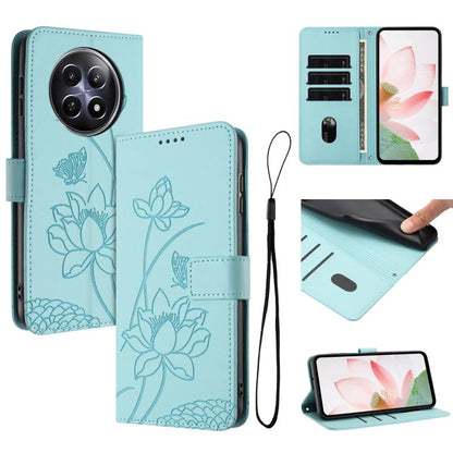 Lotus Embossed Leather Phone Case with Lanyard, For Realme 14 Pro Global, For Realme 12 5G / 13 5G / 12x 5G Global, For Realme C63 / C61 / Note 60, For Realme 13+ 5G Global, For Realme 12+ 5G / 12 4G / P1 5G Global, For Realme C67 4G Global / 12 Lite 4...