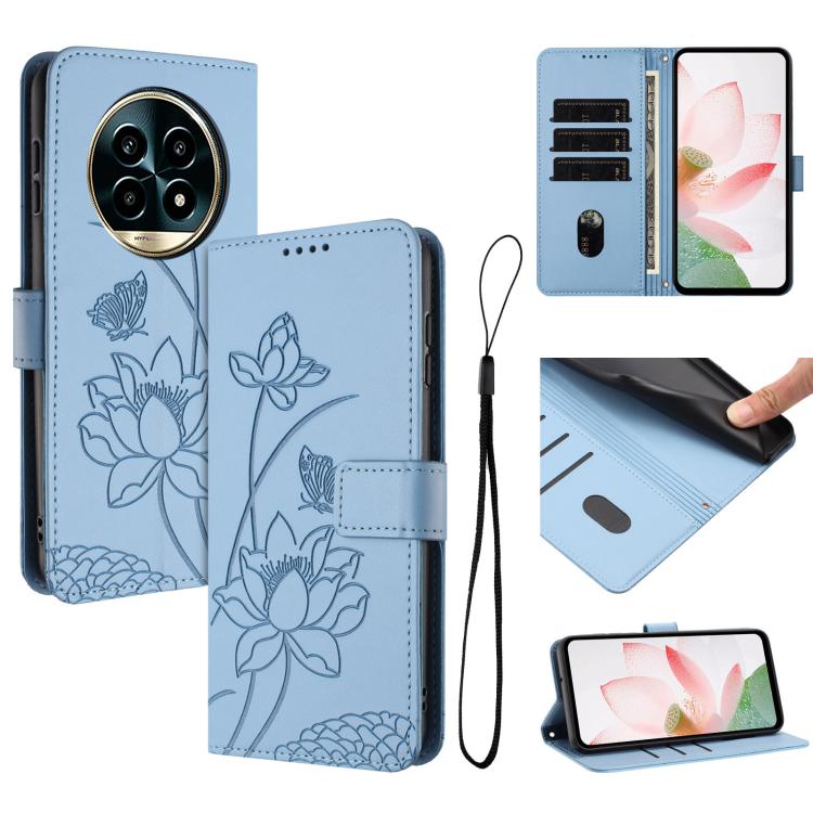 Lotus Embossed Leather Phone Case with Lanyard, For Realme 14 Pro Global, For Realme 12 5G / 13 5G / 12x 5G Global, For Realme C63 / C61 / Note 60, For Realme 13+ 5G Global, For Realme 12+ 5G / 12 4G / P1 5G Global, For Realme C67 4G Global / 12 Lite 4...