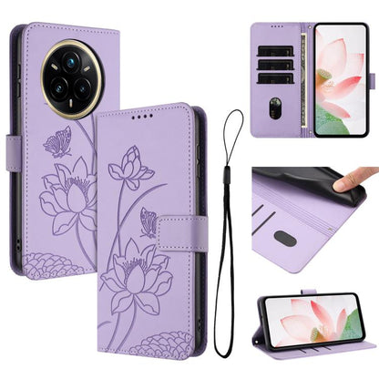 Lotus Embossed Leather Phone Case with Lanyard, For Realme 14 Pro Global, For Realme 12 5G / 13 5G / 12x 5G Global, For Realme C63 / C61 / Note 60, For Realme 13+ 5G Global, For Realme 12+ 5G / 12 4G / P1 5G Global, For Realme C67 4G Global / 12 Lite 4...