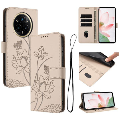 Lotus Embossed Leather Phone Case with Lanyard, For Realme 14 Pro Global, For Realme 12 5G / 13 5G / 12x 5G Global, For Realme C63 / C61 / Note 60, For Realme 13+ 5G Global, For Realme 12+ 5G / 12 4G / P1 5G Global, For Realme C67 4G Global / 12 Lite 4...