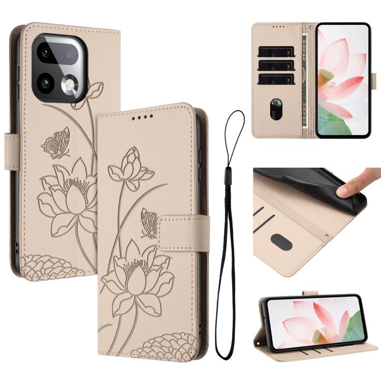 Lotus Embossed Leather Phone Case with Lanyard, For Realme 16T 5G, For Realme C100 / C100i / C100x 4G, For Realme P4 Power 5G, For Realme 16 5G, For Realme 16 Pro+ 5G, For Realme 16 Pro 5G, For Realme C85 5G / 15x 5G India, For Realme C85 Pro 4G       ...
