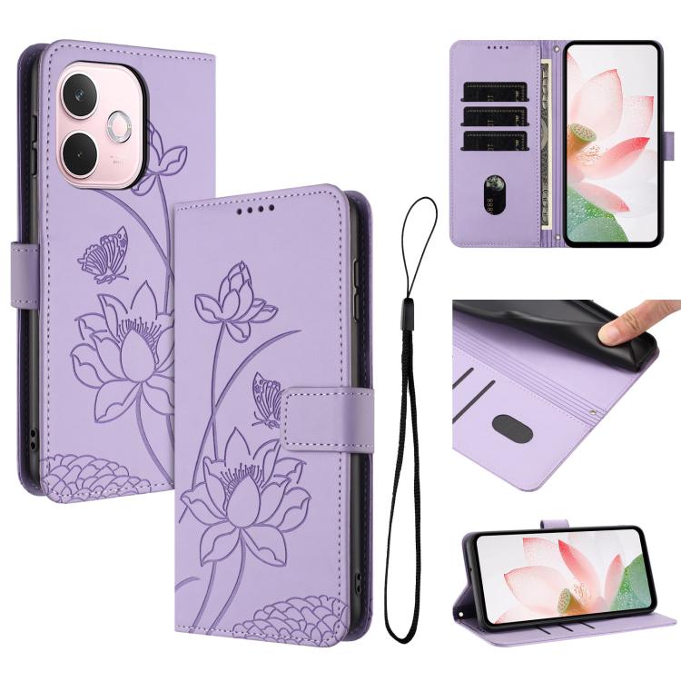 Lotus Embossed Leather Phone Case with Lanyard, For OPPO Reno16 F / Reno16 FS 5G, For OPPO Reno16 / Reno16 Pro 5G Global, For OPPO Reno15 F 5G Global, For OPPO Reno15 Pro Max 5G Global, For OPPO A6x 5G / A6 5G, For OPPO Reno15 Pro 5G Global            ...