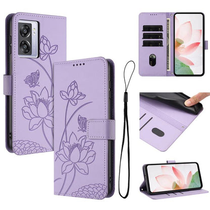 Lotus Embossed Leather Phone Case with Lanyard, For OPPO Reno13 Pro 5G Global, For OPPO Reno13 5G Global, For OPPO Reno13 F 5G / 4G Global, For OPPO Reno12 F 5G / 4G Global, For OPPO Reno12 Pro 5G Global, For OPPO Reno12 5G Global, For OPPO A60 4G Glob...