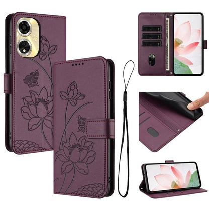Lotus Embossed Leather Phone Case with Lanyard, For OPPO Reno16 F / Reno16 FS 5G, For OPPO Reno16 / Reno16 Pro 5G Global, For OPPO Reno15 F 5G Global, For OPPO Reno15 Pro Max 5G Global, For OPPO A6x 5G / A6 5G, For OPPO Reno15 Pro 5G Global            ...