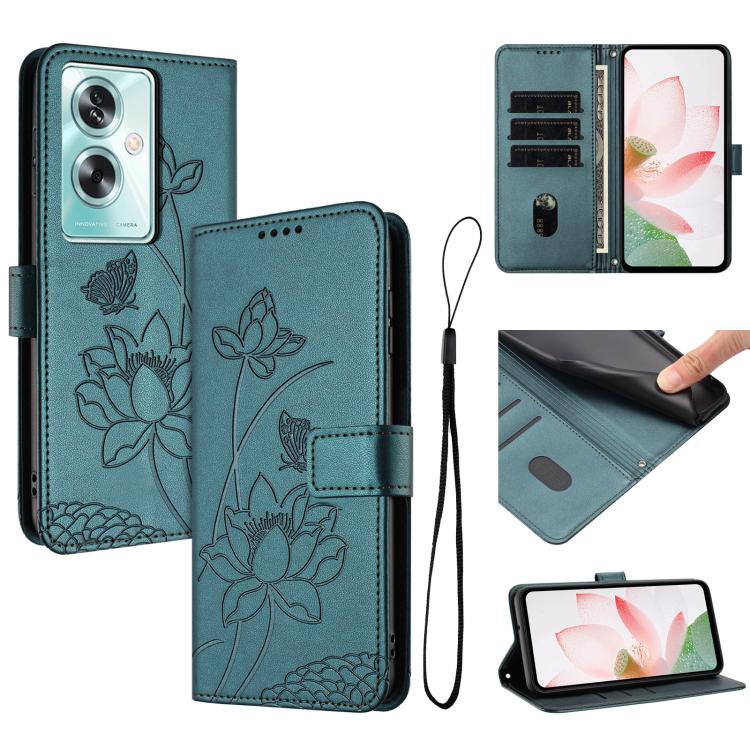 Lotus Embossed Leather Phone Case with Lanyard, For OPPO Reno16 F / Reno16 FS 5G, For OPPO Reno16 / Reno16 Pro 5G Global, For OPPO Reno15 F 5G Global, For OPPO Reno15 Pro Max 5G Global, For OPPO A6x 5G / A6 5G, For OPPO Reno15 Pro 5G Global            ...