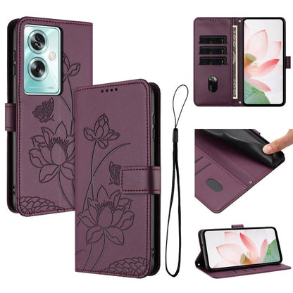 Lotus Embossed Leather Phone Case with Lanyard, For OPPO Reno16 F / Reno16 FS 5G, For OPPO Reno16 / Reno16 Pro 5G Global, For OPPO Reno15 F 5G Global, For OPPO Reno15 Pro Max 5G Global, For OPPO A6x 5G / A6 5G, For OPPO Reno15 Pro 5G Global            ...