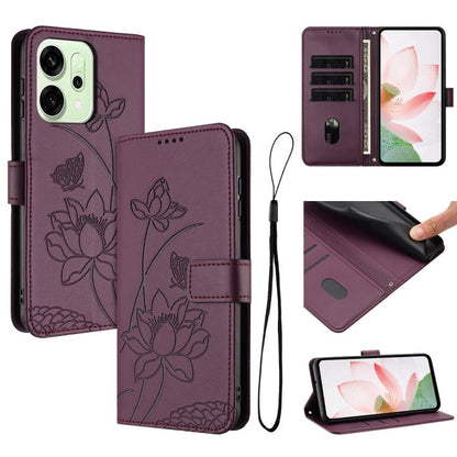 Lotus Embossed Leather Phone Case with Lanyard, For OPPO Reno16 F / Reno16 FS 5G, For OPPO Reno16 / Reno16 Pro 5G Global, For OPPO Reno15 F 5G Global, For OPPO Reno15 Pro Max 5G Global, For OPPO A6x 5G / A6 5G, For OPPO Reno15 Pro 5G Global            ...