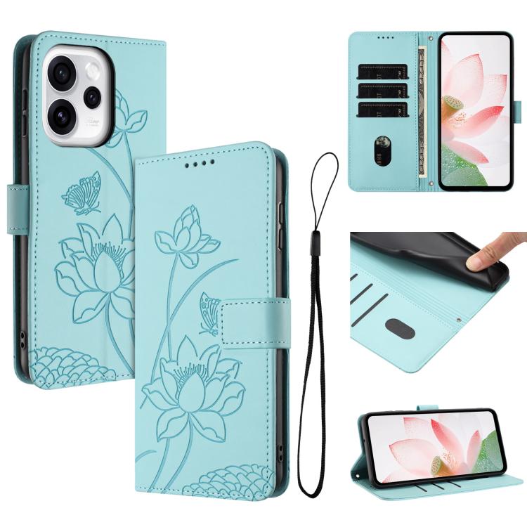 Lotus Embossed Leather Phone Case with Lanyard, For OPPO Reno16 F / Reno16 FS 5G, For OPPO Reno16 / Reno16 Pro 5G Global, For OPPO Reno15 F 5G Global, For OPPO Reno15 Pro Max 5G Global, For OPPO A6x 5G / A6 5G, For OPPO Reno15 Pro 5G Global            ...