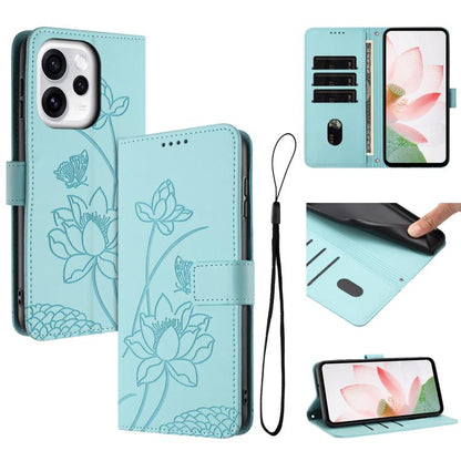 Lotus Embossed Leather Phone Case with Lanyard, For OPPO Reno16 F / Reno16 FS 5G, For OPPO Reno16 / Reno16 Pro 5G Global, For OPPO Reno15 F 5G Global, For OPPO Reno15 Pro Max 5G Global, For OPPO A6x 5G / A6 5G, For OPPO Reno15 Pro 5G Global            ...