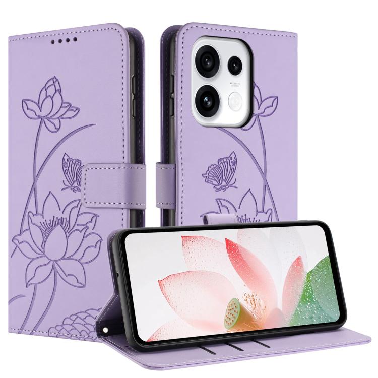 Lotus Embossed Leather Phone Case with Lanyard, For OPPO Reno16 F / Reno16 FS 5G, For OPPO Reno16 / Reno16 Pro 5G Global, For OPPO Reno15 F 5G Global, For OPPO Reno15 Pro Max 5G Global, For OPPO A6x 5G / A6 5G, For OPPO Reno15 Pro 5G Global            ...