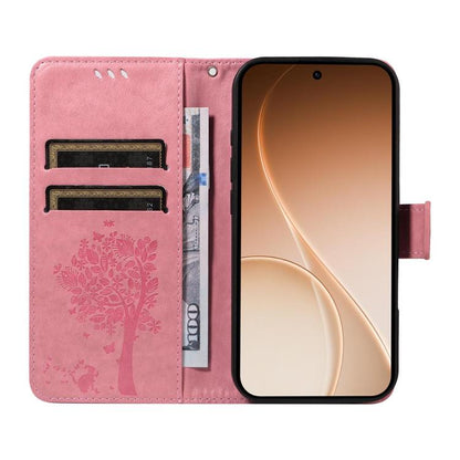 Tree & Cat Embossed Pattern Flip Leather Phone Case, For Sony Xperia 1 VIII, For Sony Xperia 10 VII