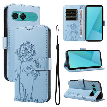 Dandelion Embossed Pattern Flip Leather Phone Case, For Sony Xperia 1 VIII, For Sony Xperia 10 VII