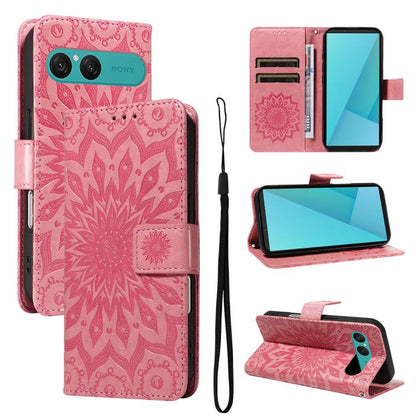 Embossed Sunflower Pattern Flip Leather Phone Case, For Sony Xperia 1 VIII, For Sony Xperia 10 VII