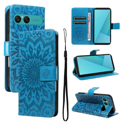 Embossed Sunflower Pattern Flip Leather Phone Case, For Sony Xperia 1 VIII, For Sony Xperia 10 VII