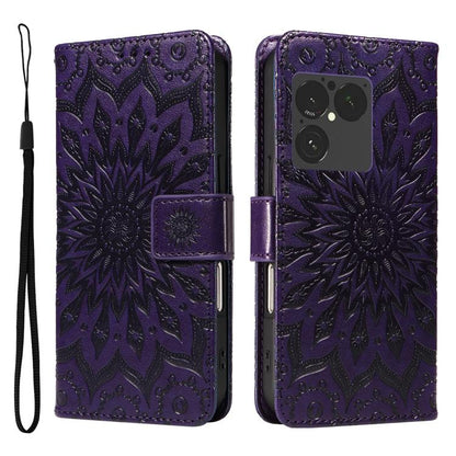 Embossed Sunflower Pattern Flip Leather Phone Case, For Sony Xperia 1 VIII, For Sony Xperia 10 VII