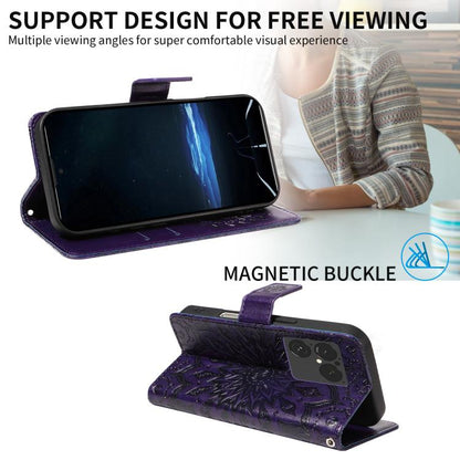 Embossed Sunflower Pattern Flip Leather Phone Case, For Sony Xperia 1 VIII, For Sony Xperia 10 VII
