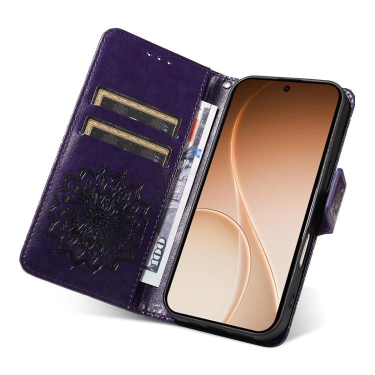 Embossed Sunflower Pattern Flip Leather Phone Case, For Sony Xperia 1 VIII, For Sony Xperia 10 VII