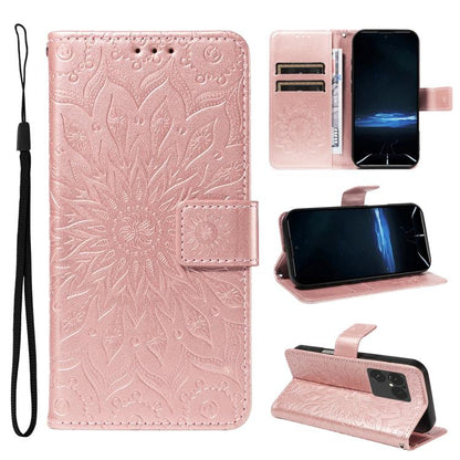 Embossed Sunflower Pattern Flip Leather Phone Case, For Sony Xperia 1 VIII, For Sony Xperia 10 VII
