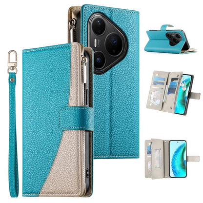 Stitching Multi-card Zipper Wallet Leather Phone Case with Short Strap, For Huawei nova 15 Pro / nova 15 Ultra, For Huawei Pura 80 Ultra 5G, For Huawei Pura 80 Pro 5G / Pura 80 Pro+ 5G, For Huawei Pura 80 5G