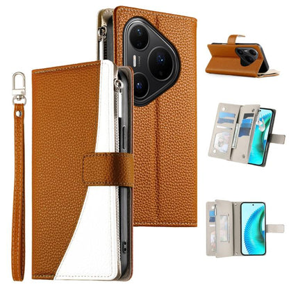 Stitching Multi-card Zipper Wallet Leather Phone Case with Short Strap, For Huawei nova 15 Pro / nova 15 Ultra, For Huawei Pura 80 Ultra 5G, For Huawei Pura 80 Pro 5G / Pura 80 Pro+ 5G, For Huawei Pura 80 5G