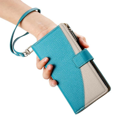 Stitching Multi-card Zipper Wallet Leather Phone Case with Short Strap, For Huawei nova 15 Pro / nova 15 Ultra, For Huawei Pura 80 Ultra 5G, For Huawei Pura 80 Pro 5G / Pura 80 Pro+ 5G, For Huawei Pura 80 5G