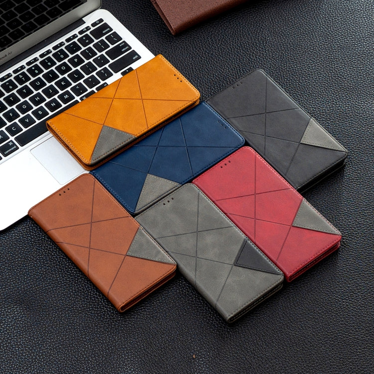 Assorted leather flip phone cases showing multiple colors, each with geometric diamond stitching