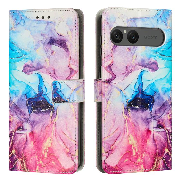 Painted Marble Pattern Leather Phone Case, For Sony Xperia 1 VIII, For Sony Xperia 10 VII